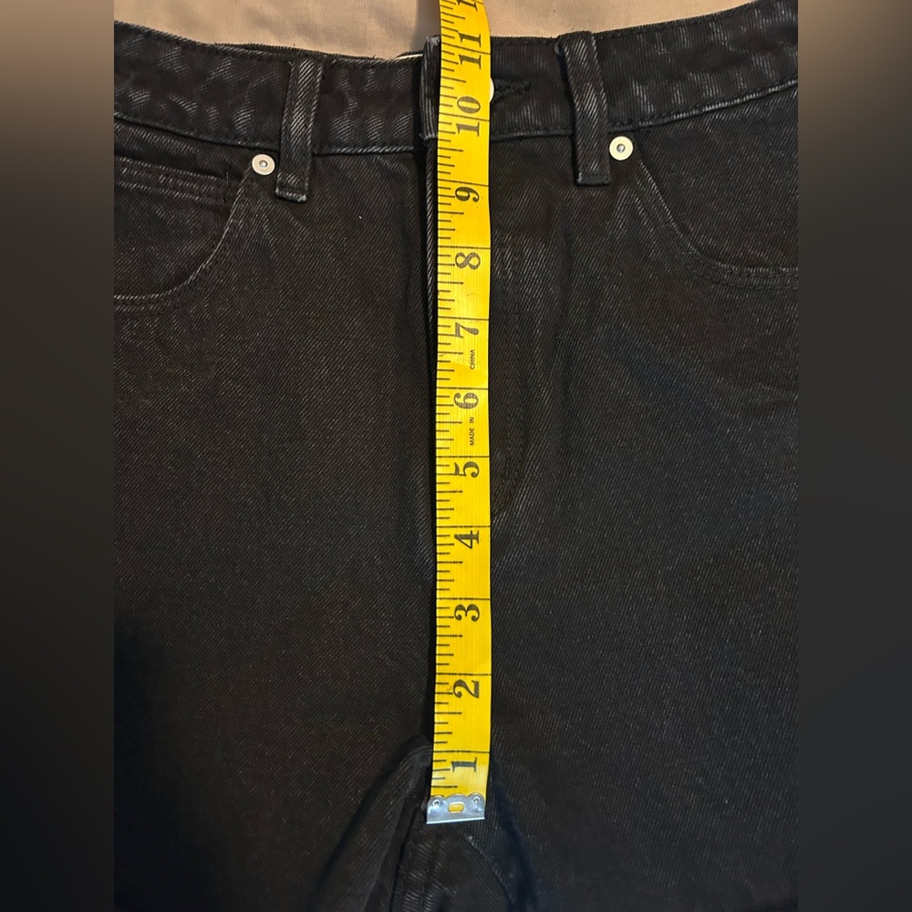 Abrand Venice Short High Rise Fringe Hem Black Wash Size 24 Grunge - Picture 12 of 14